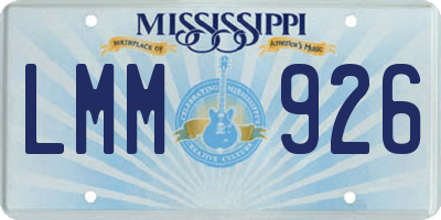 MS license plate LMM926