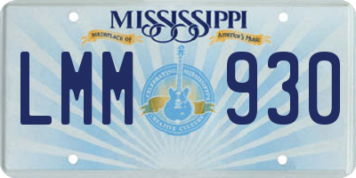 MS license plate LMM930