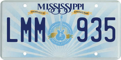 MS license plate LMM935