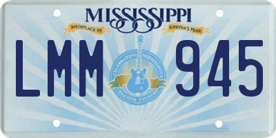 MS license plate LMM945