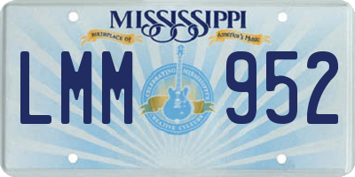 MS license plate LMM952