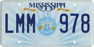 MS license plate LMM978
