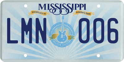MS license plate LMN006