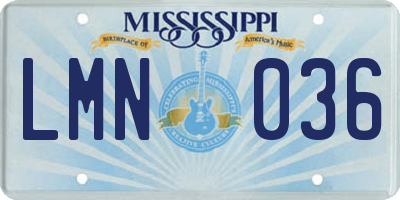MS license plate LMN036
