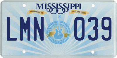 MS license plate LMN039