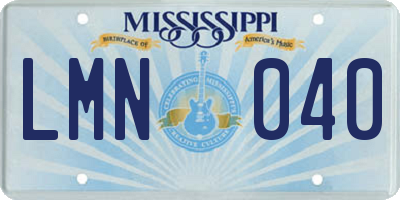 MS license plate LMN040