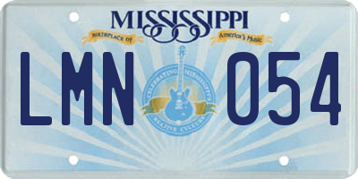 MS license plate LMN054