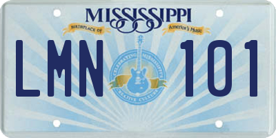 MS license plate LMN101