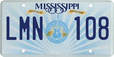 MS license plate LMN108