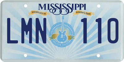 MS license plate LMN110