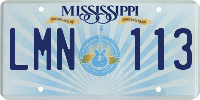 MS license plate LMN113