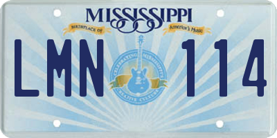 MS license plate LMN114