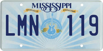 MS license plate LMN119