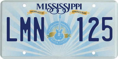 MS license plate LMN125