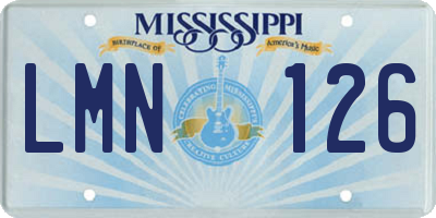 MS license plate LMN126