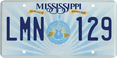 MS license plate LMN129