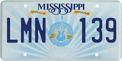 MS license plate LMN139