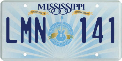 MS license plate LMN141