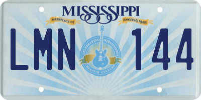 MS license plate LMN144