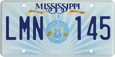 MS license plate LMN145