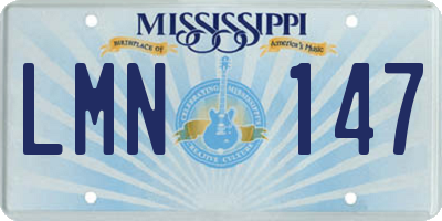 MS license plate LMN147