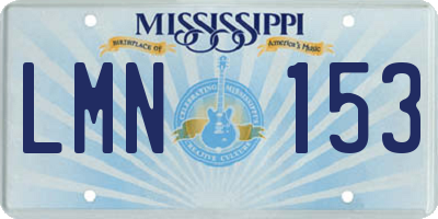 MS license plate LMN153
