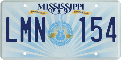 MS license plate LMN154