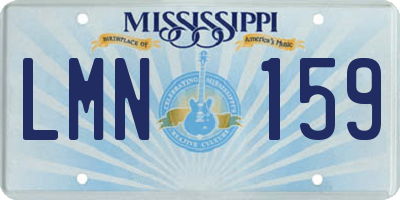 MS license plate LMN159