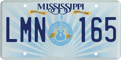 MS license plate LMN165