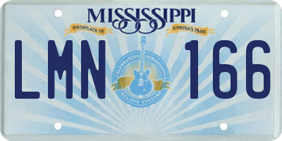 MS license plate LMN166