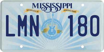 MS license plate LMN180
