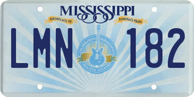 MS license plate LMN182