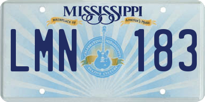 MS license plate LMN183
