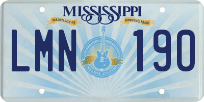 MS license plate LMN190