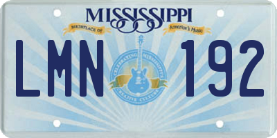 MS license plate LMN192