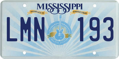 MS license plate LMN193