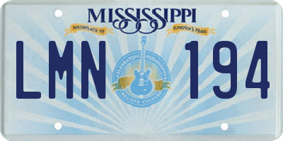 MS license plate LMN194