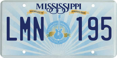 MS license plate LMN195
