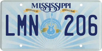 MS license plate LMN206