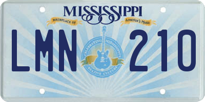 MS license plate LMN210