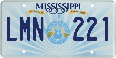 MS license plate LMN221