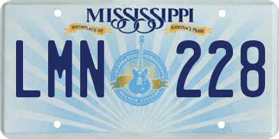 MS license plate LMN228