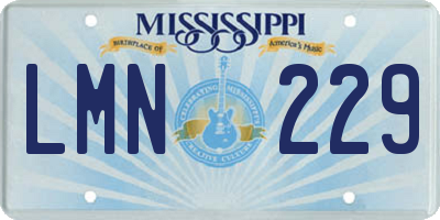 MS license plate LMN229