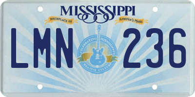MS license plate LMN236