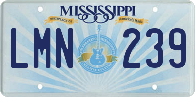 MS license plate LMN239