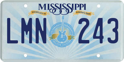 MS license plate LMN243