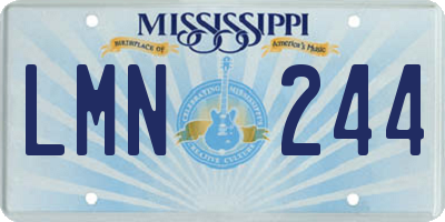 MS license plate LMN244
