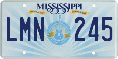 MS license plate LMN245