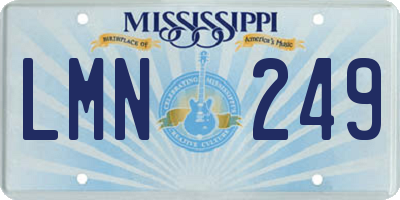 MS license plate LMN249