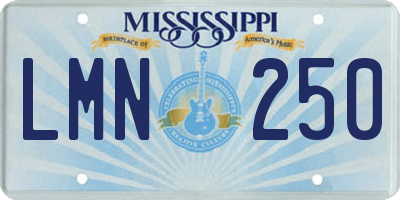 MS license plate LMN250
